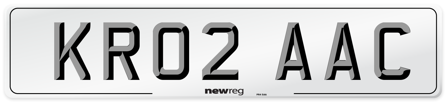 KR02 AAC Number Plate from New Reg